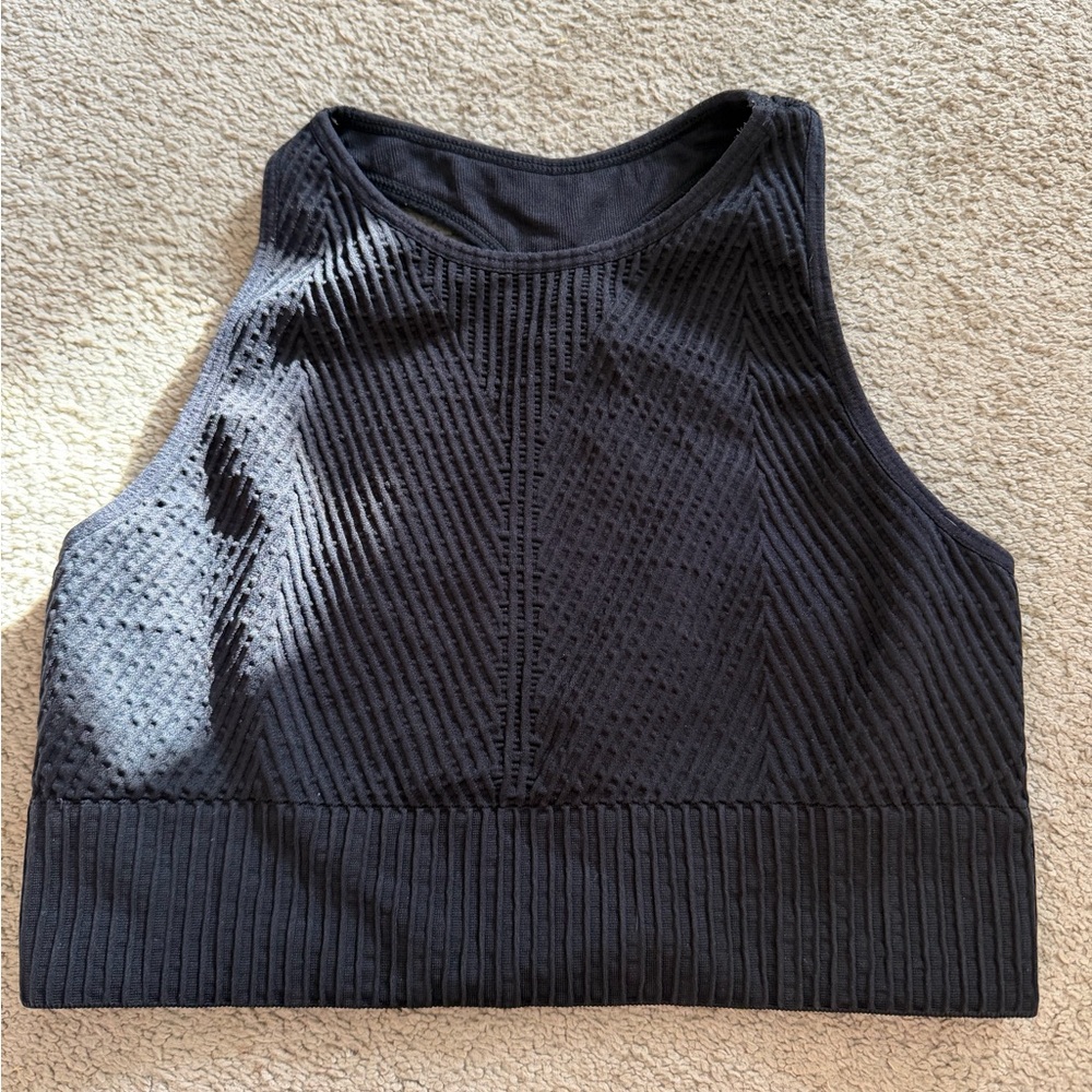 Spiritual Gangster Women's Textured High-Neck Crop Tank Top - Size Medium/Large